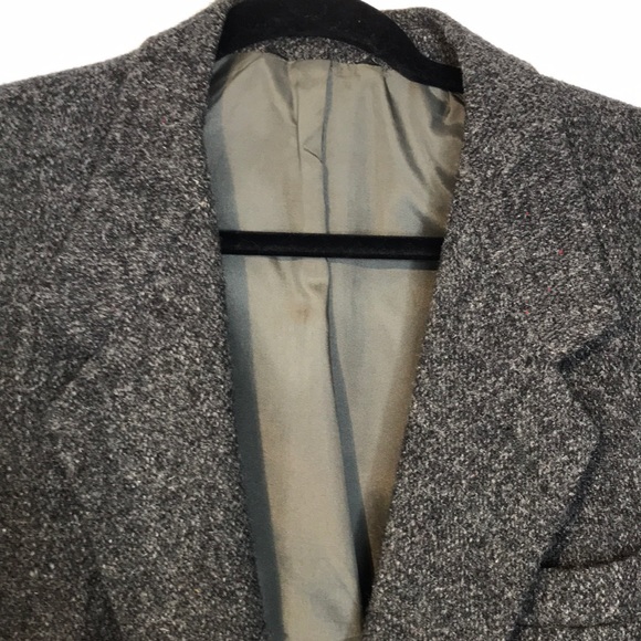 Vintage virgin scottish wool gray speckled unisex blazer - Picture 2 of 11